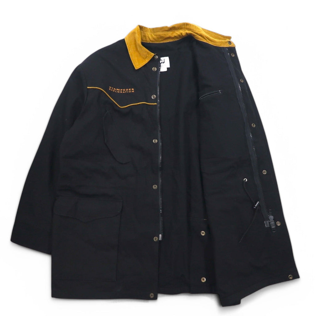 CCJ Canada Drifter Coat Anatra Western Jacket L Nero Collo in velluto a coste Coulisse