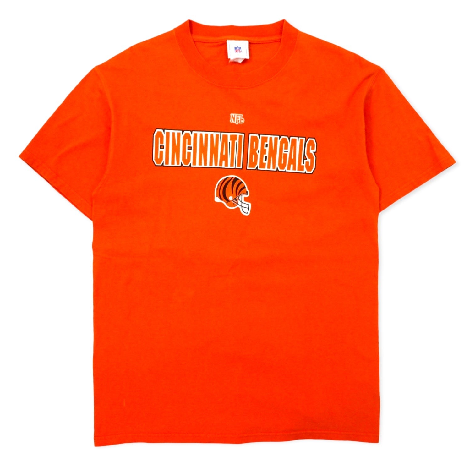T-shirt con stampa NFL anni '90, taglia L, colore arancione, cotone, CINCINNATI BENGALS, Made in USA