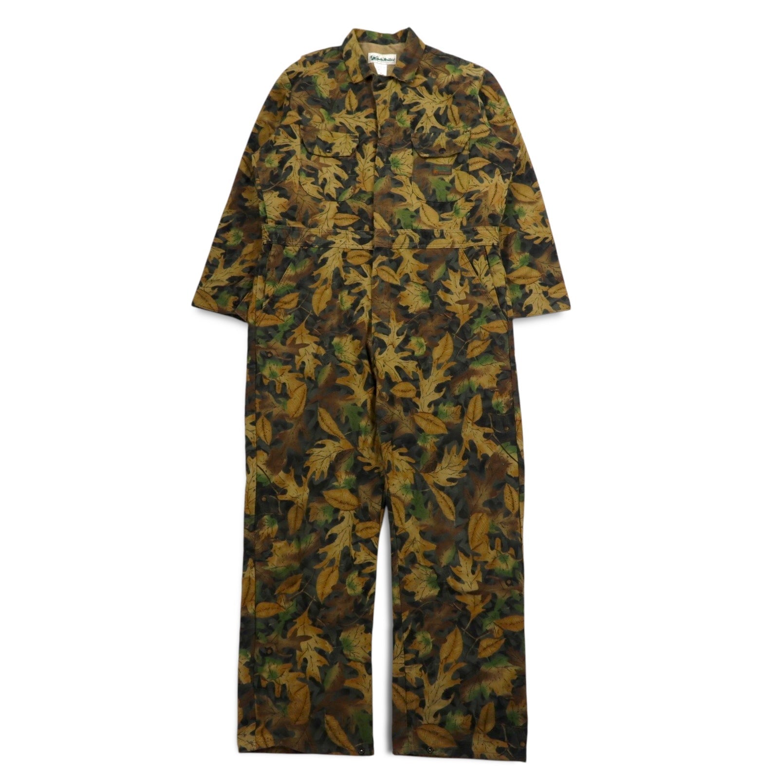 Vintage 90s Tuta da Lavoro Utility USA Made Gender Mountain Salopette Tuta Intera L Cachi KELLY COOPER TRU-LEAF Mimetica