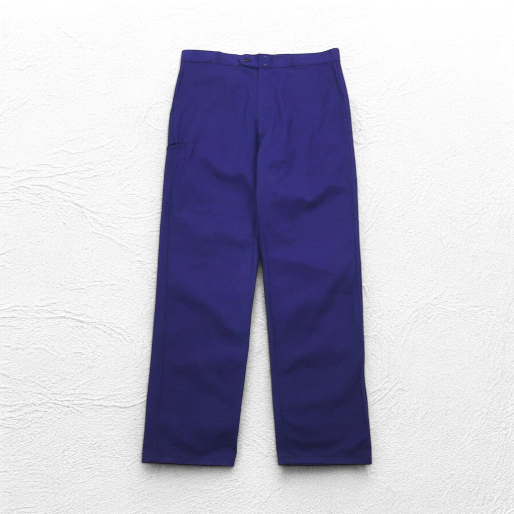 60年代 フランス製 Adolphe Lafont デッドストック モールスキン フレンチワークパンツ XL ブルー 未使用品