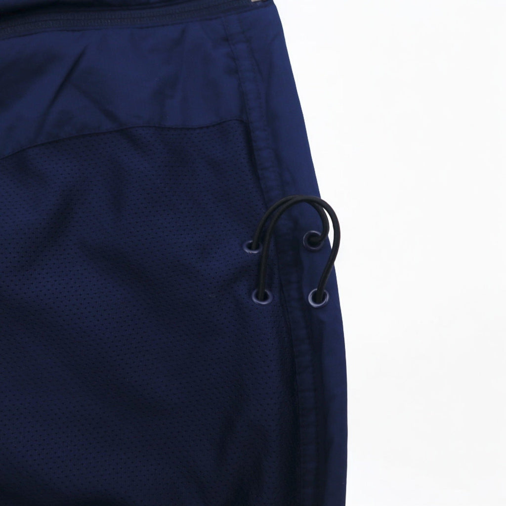 adidas anni 2000 giacca in nylon giacca da tuta jersey L blu navy logo ricamato
