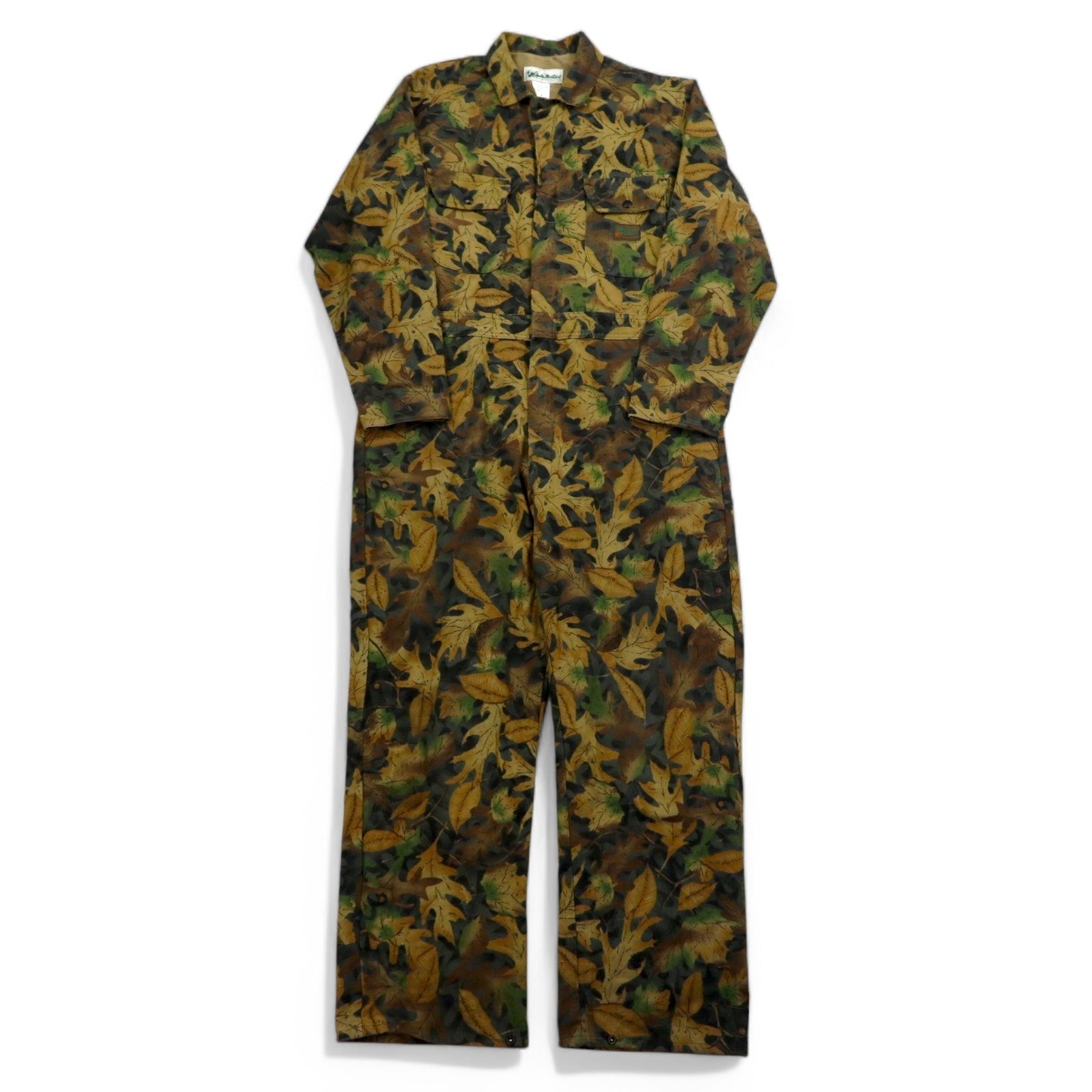 Vintage 90s Tuta da Lavoro Utility USA Made Gender Mountain Salopette Tuta Intera L Cachi KELLY COOPER TRU-LEAF Mimetica