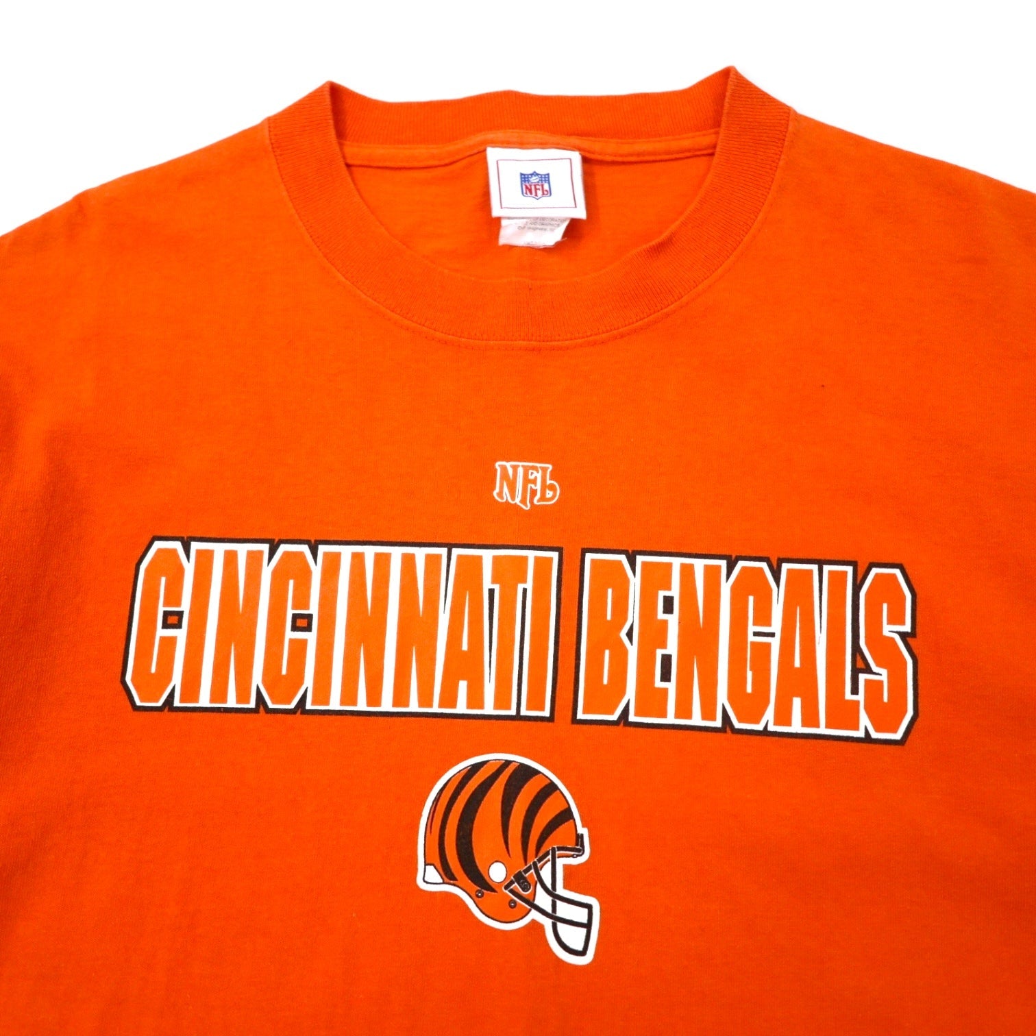 T-shirt con stampa NFL anni '90, taglia L, colore arancione, cotone, CINCINNATI BENGALS, Made in USA