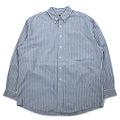 J.CREW Anni '90 Camicia button-down XL Righe blu Cotone Etichetta gigante Oversize