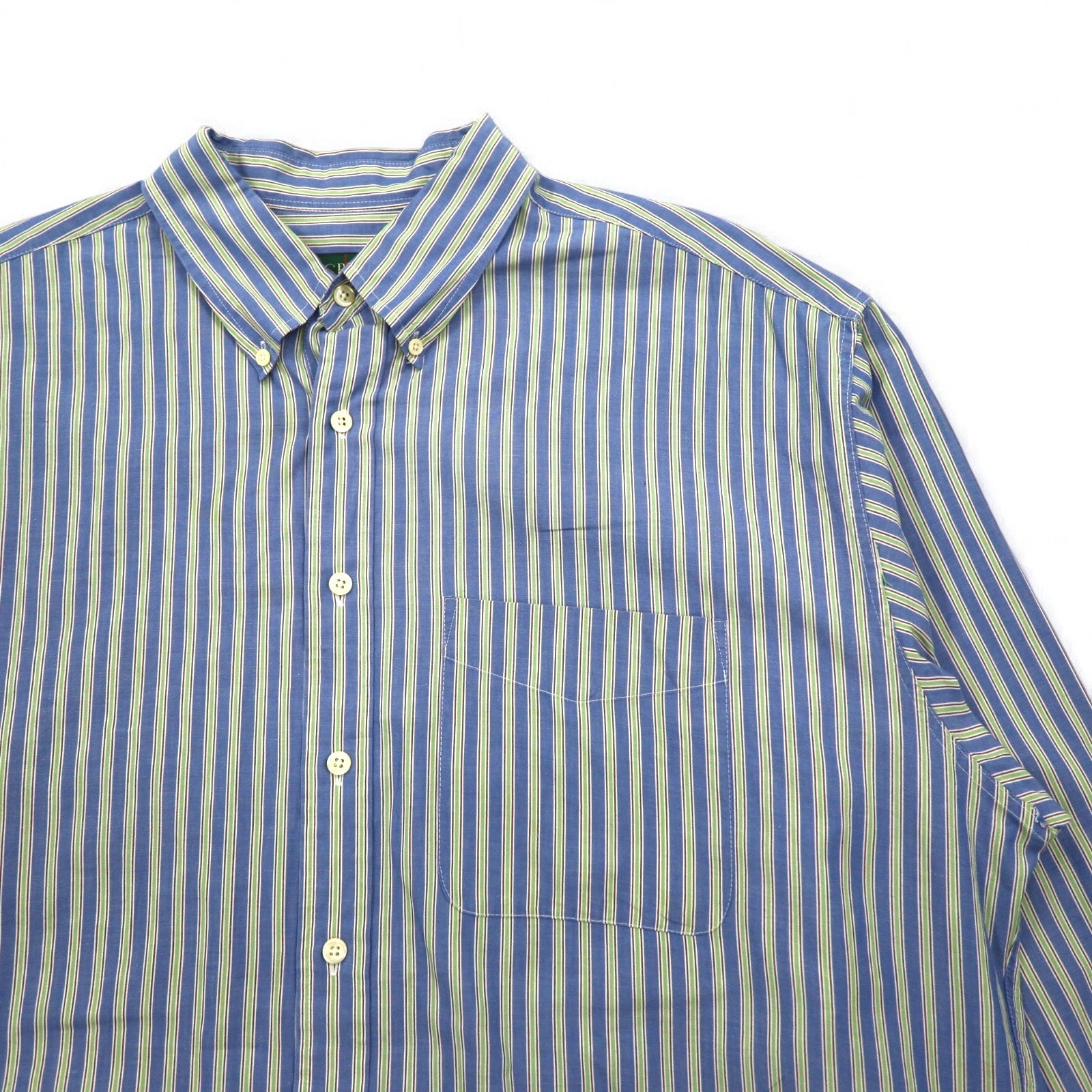 J.CREW Anni '90 Camicia button-down XL Righe blu Cotone Etichetta gigante Oversize