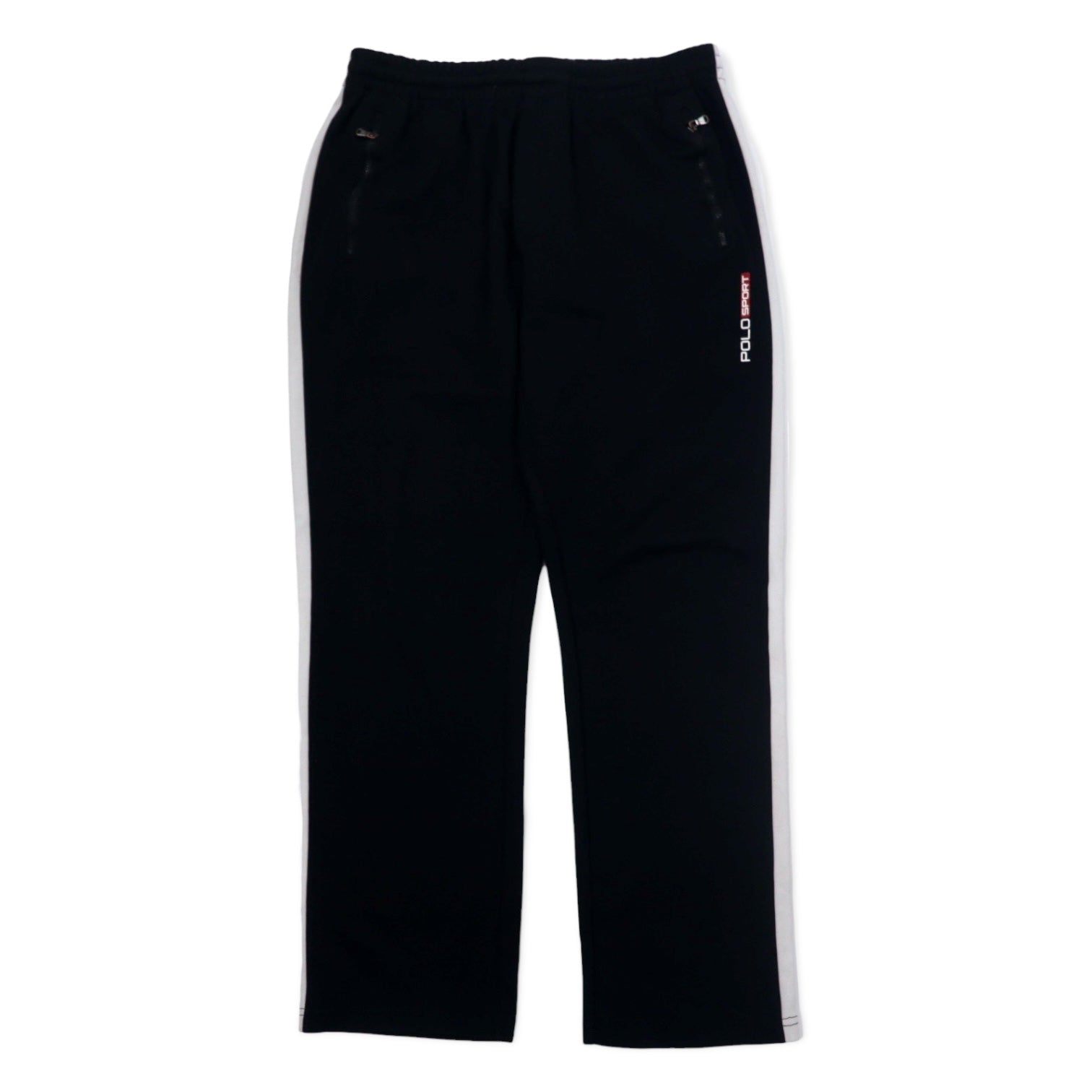 POLO SPORT RALPH LAUREN anni '90 - Pantaloni da tuta con banda laterale - Jersey - S - Nero - Poliestere