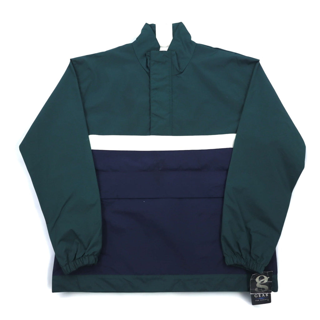 GEAR FOR SPORTS Giacca a Vento Anorak Mezza Zip in Nylon M Verde Navy Ripstop