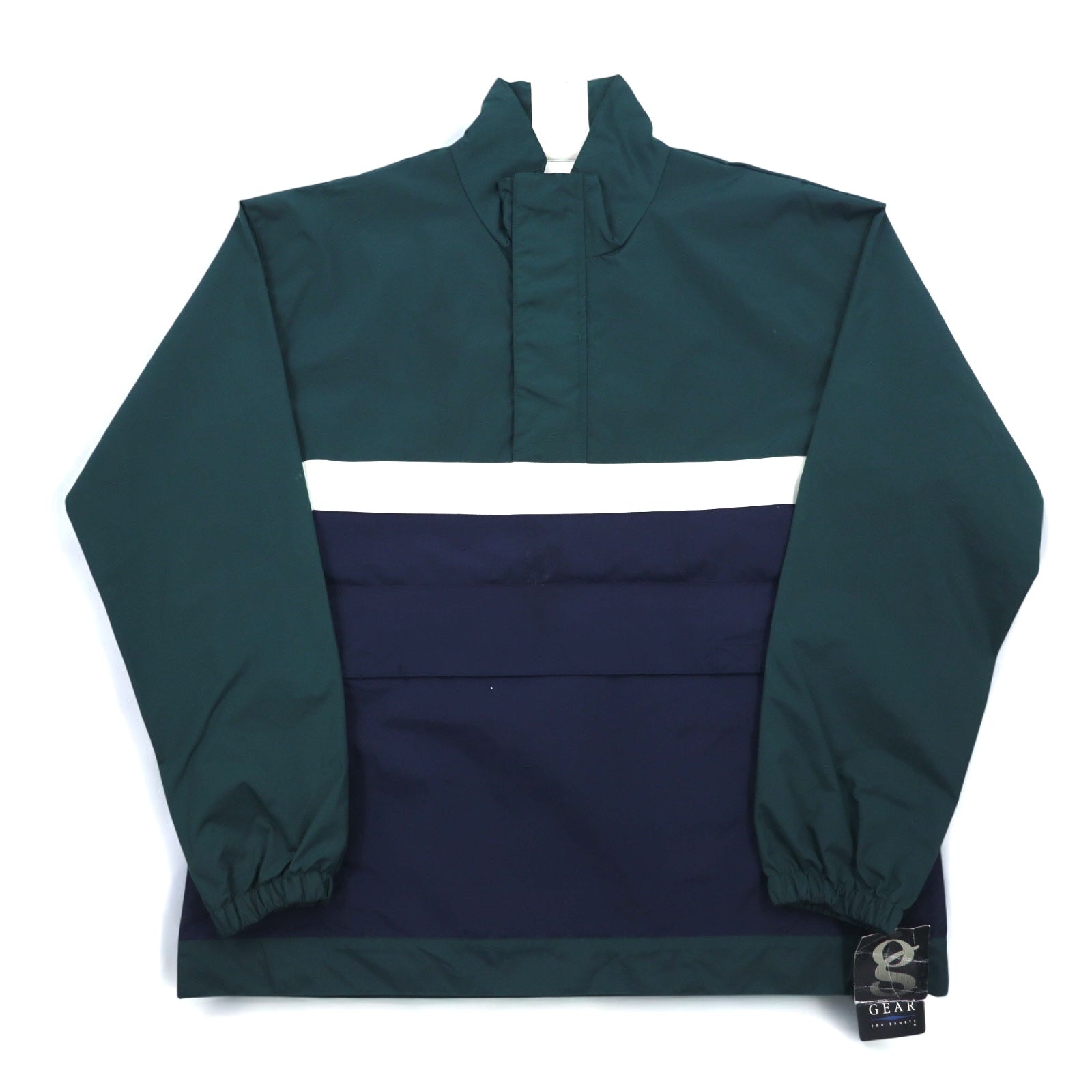 GEAR FOR SPORTS Giacca a Vento Anorak Mezza Zip in Nylon M Verde Navy Ripstop