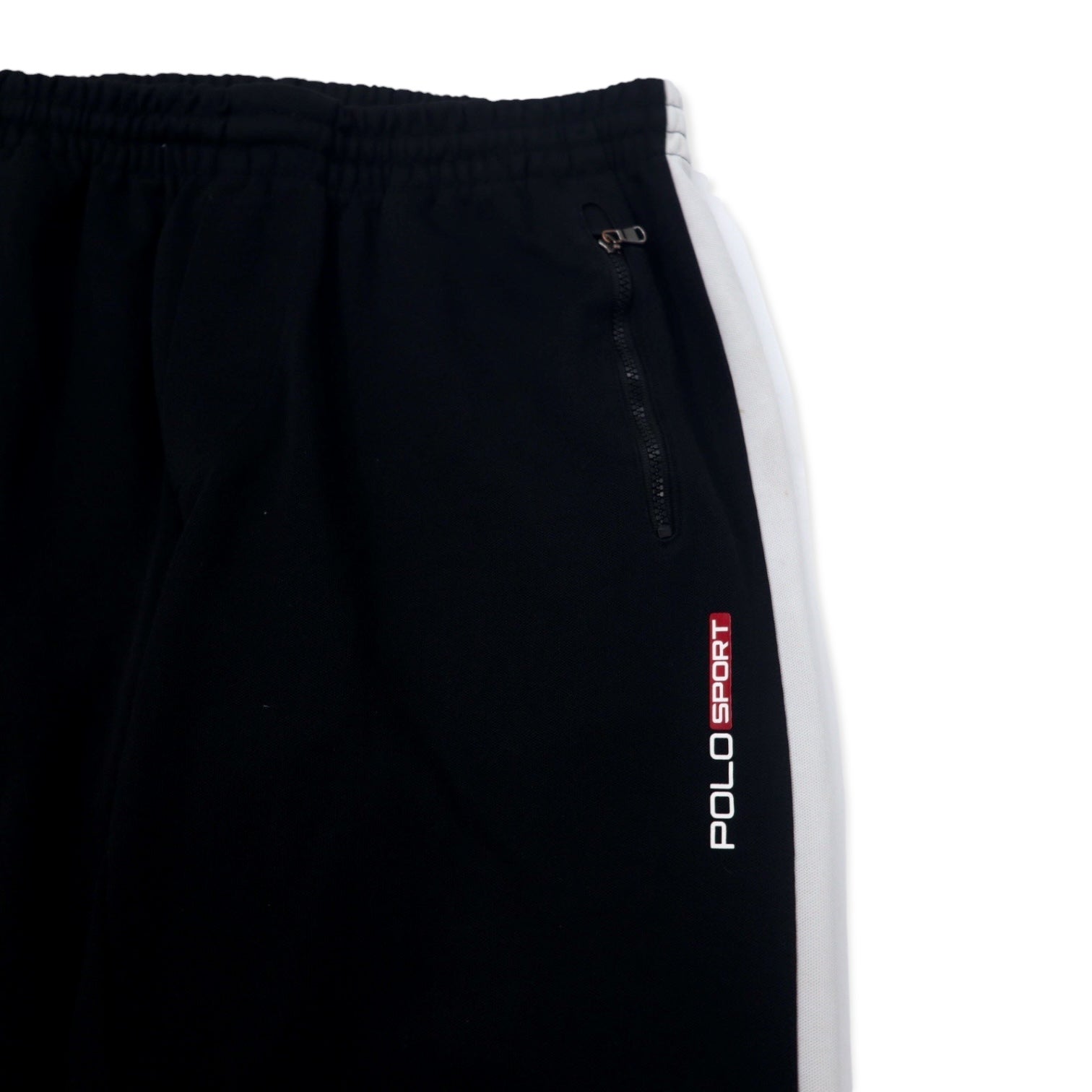 POLO SPORT RALPH LAUREN anni '90 - Pantaloni da tuta con banda laterale - Jersey - S - Nero - Poliestere