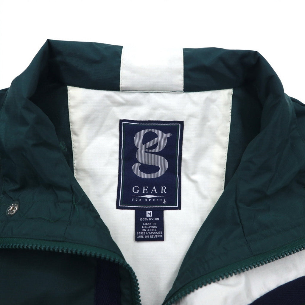 GEAR FOR SPORTS Giacca a Vento Anorak Mezza Zip in Nylon M Verde Navy Ripstop