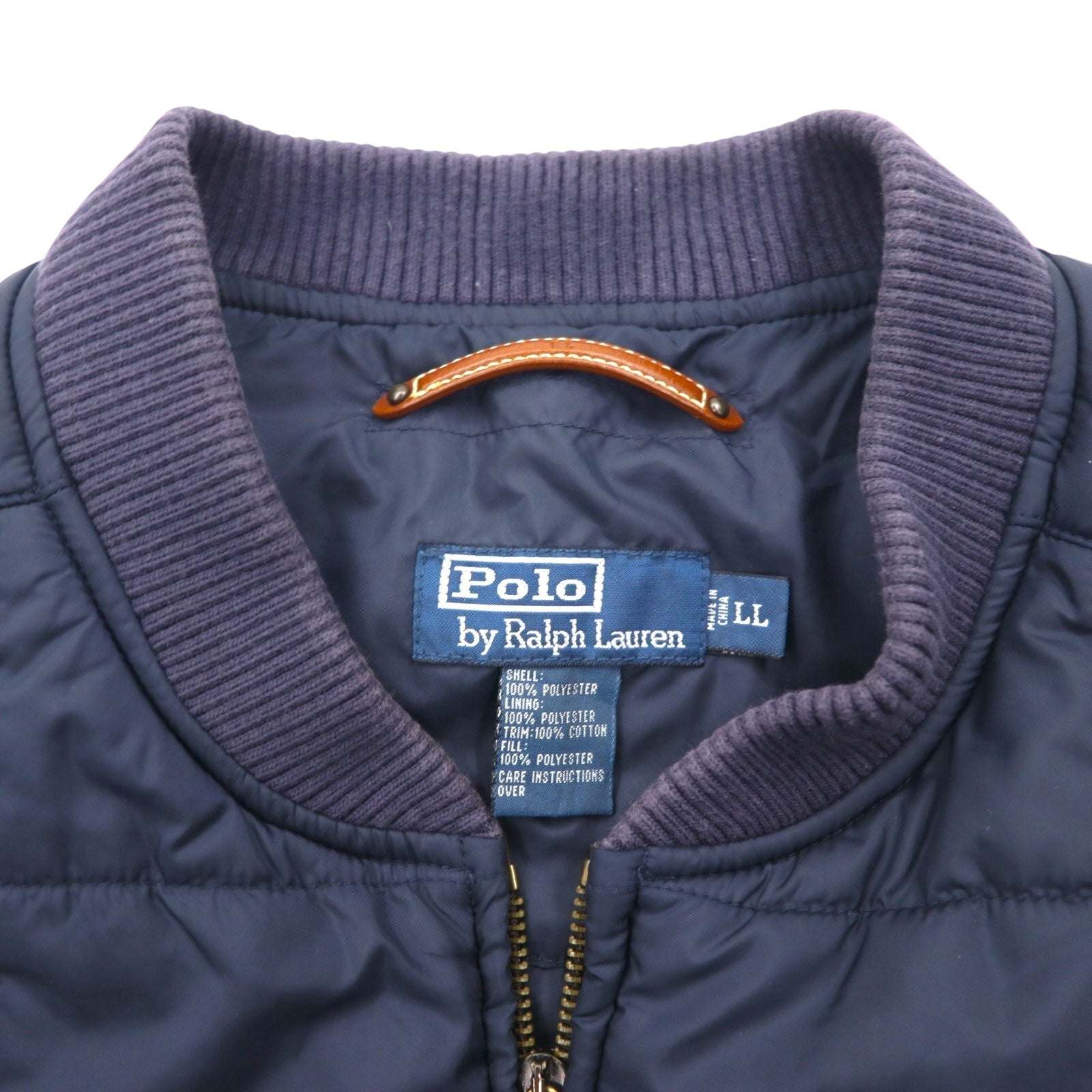 Polo Ralph Lauren キルティング ベスト XL ネイビー 中綿 ダブルポニー エンブレム 刺繍