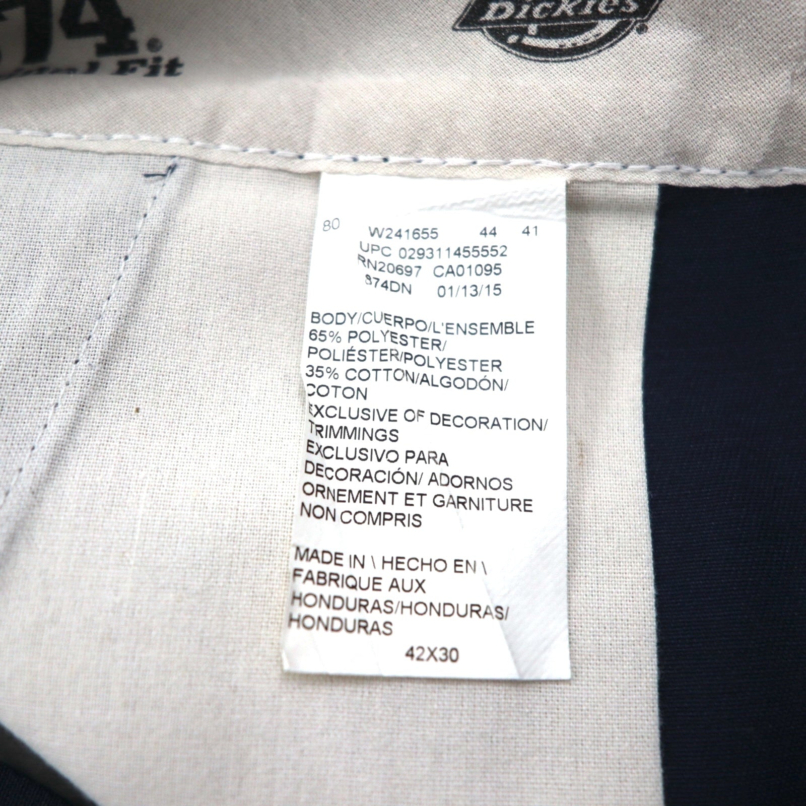Dickies 874 Original Fit Work Pant Chino XL Navy Poliestere Cotone