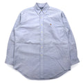 RALPH LAUREN anni '90 YARMOUTH Camicia Oxford button-down oversize L blu con ricamo piccolo cavallo
