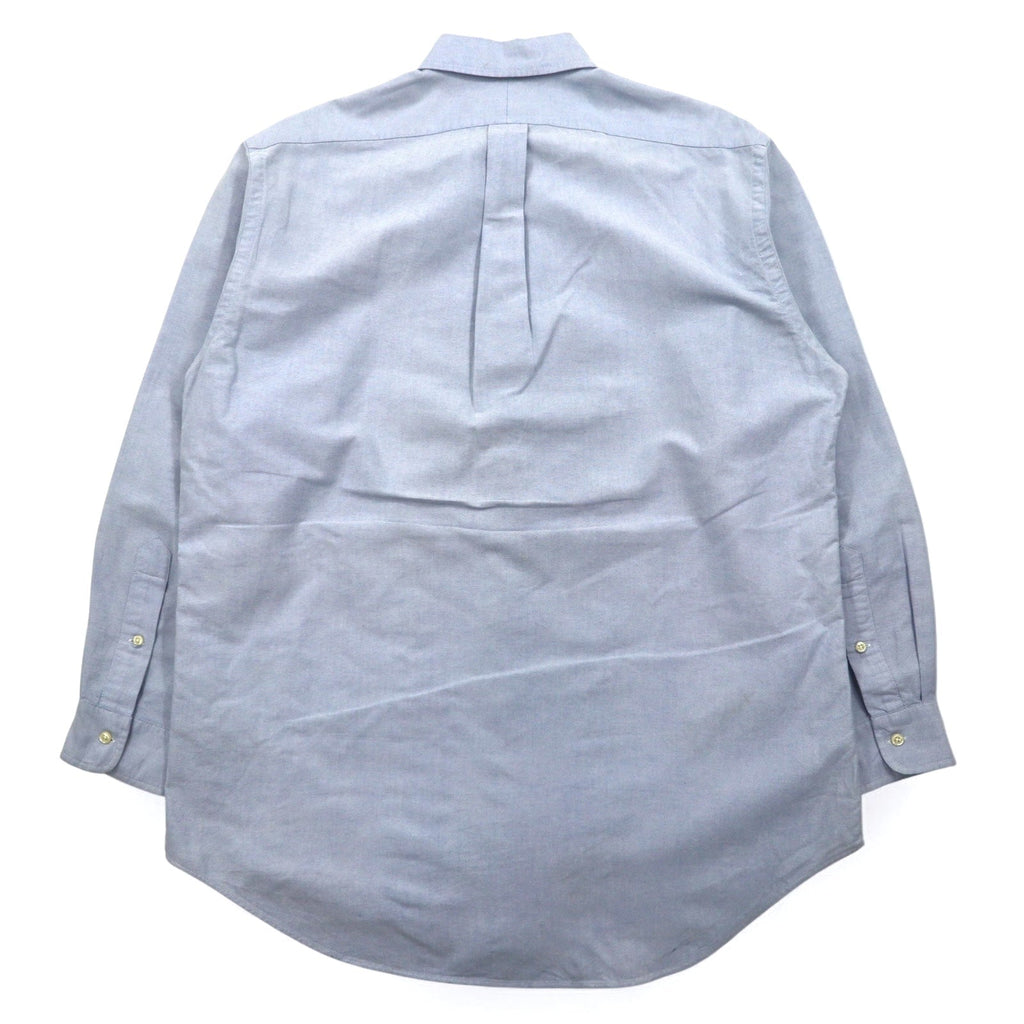 RALPH LAUREN anni '90 YARMOUTH Camicia Oxford button-down oversize L blu con ricamo piccolo cavallo