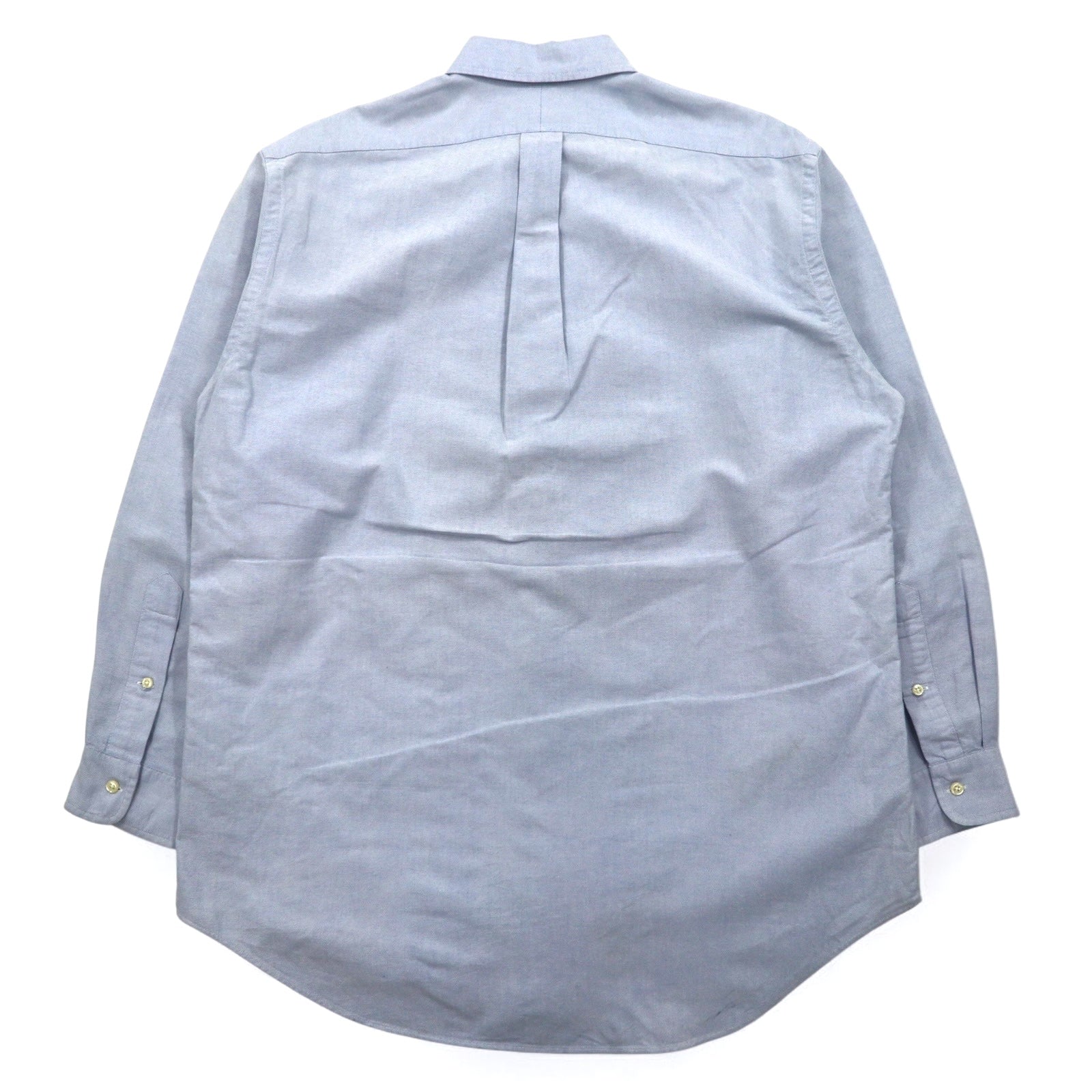 RALPH LAUREN anni '90 YARMOUTH Camicia Oxford button-down oversize L blu con ricamo piccolo cavallo