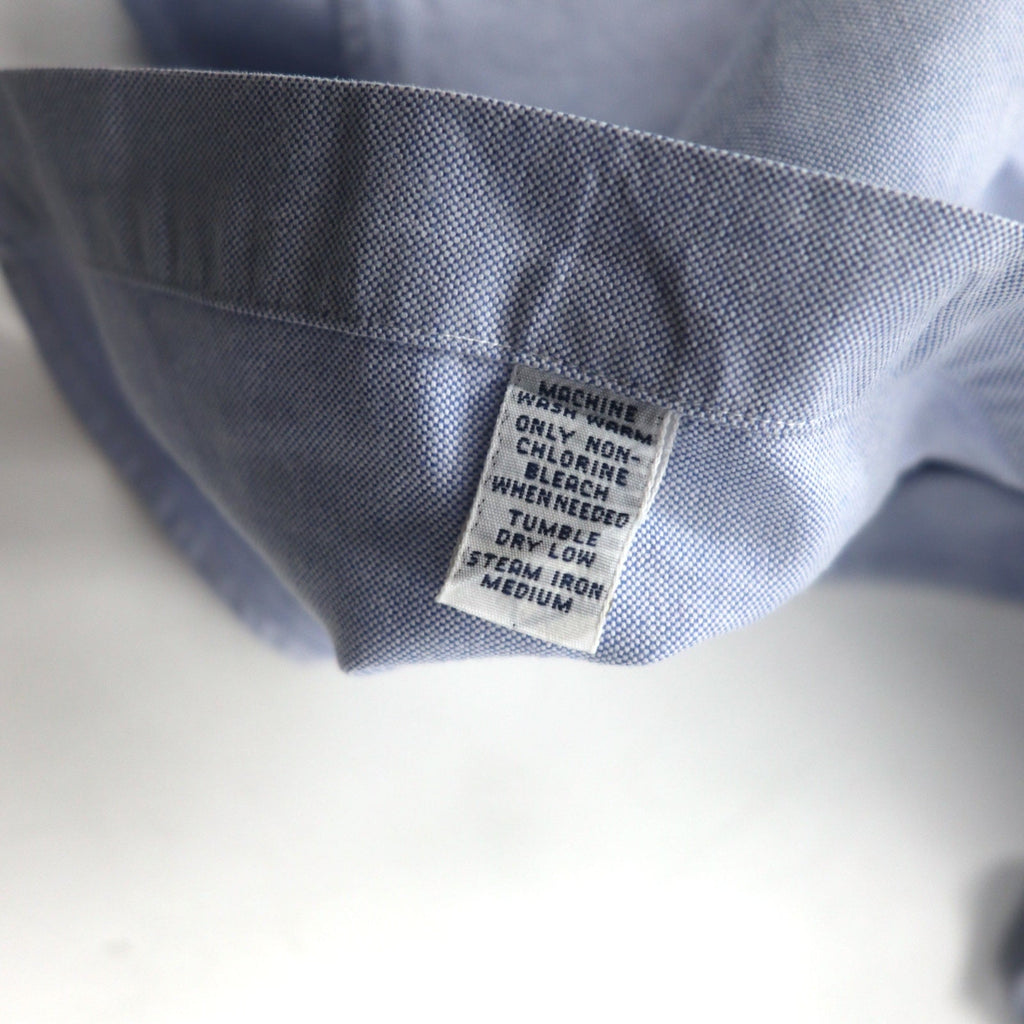 RALPH LAUREN anni '90 YARMOUTH Camicia Oxford button-down oversize L blu con ricamo piccolo cavallo