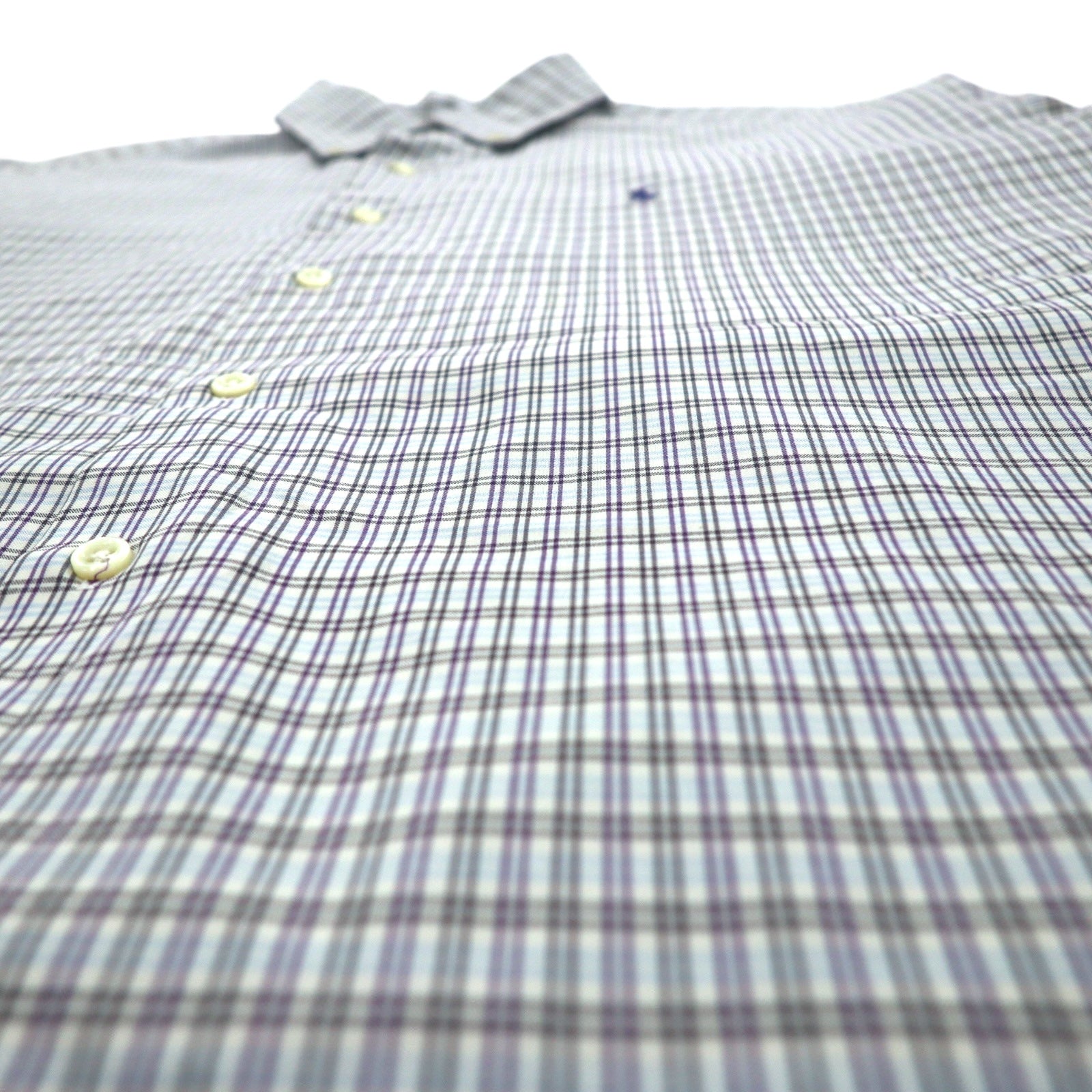 RALPH LAUREN anni '90 MCMEEL Camicia Button-down taglia L blu a quadri con piccolo ricamo pony