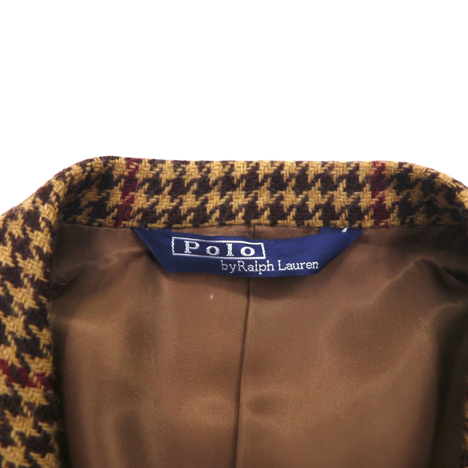 Polo by Ralph Lauren anni '90 Tweed 2B Blazer L Marrone Fantasia Gun Club Check Lana Made in Japan