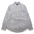 RALPH LAUREN 90年代 ビッグサイズ ボタンダウンシャツ L ホワイト ブルー ストライプ CUSTOM FIT