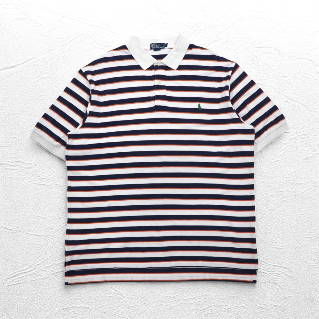 Polo by Ralph Lauren Polo a righe 2XL TALL bianco navy ricamo small pony taglia grande