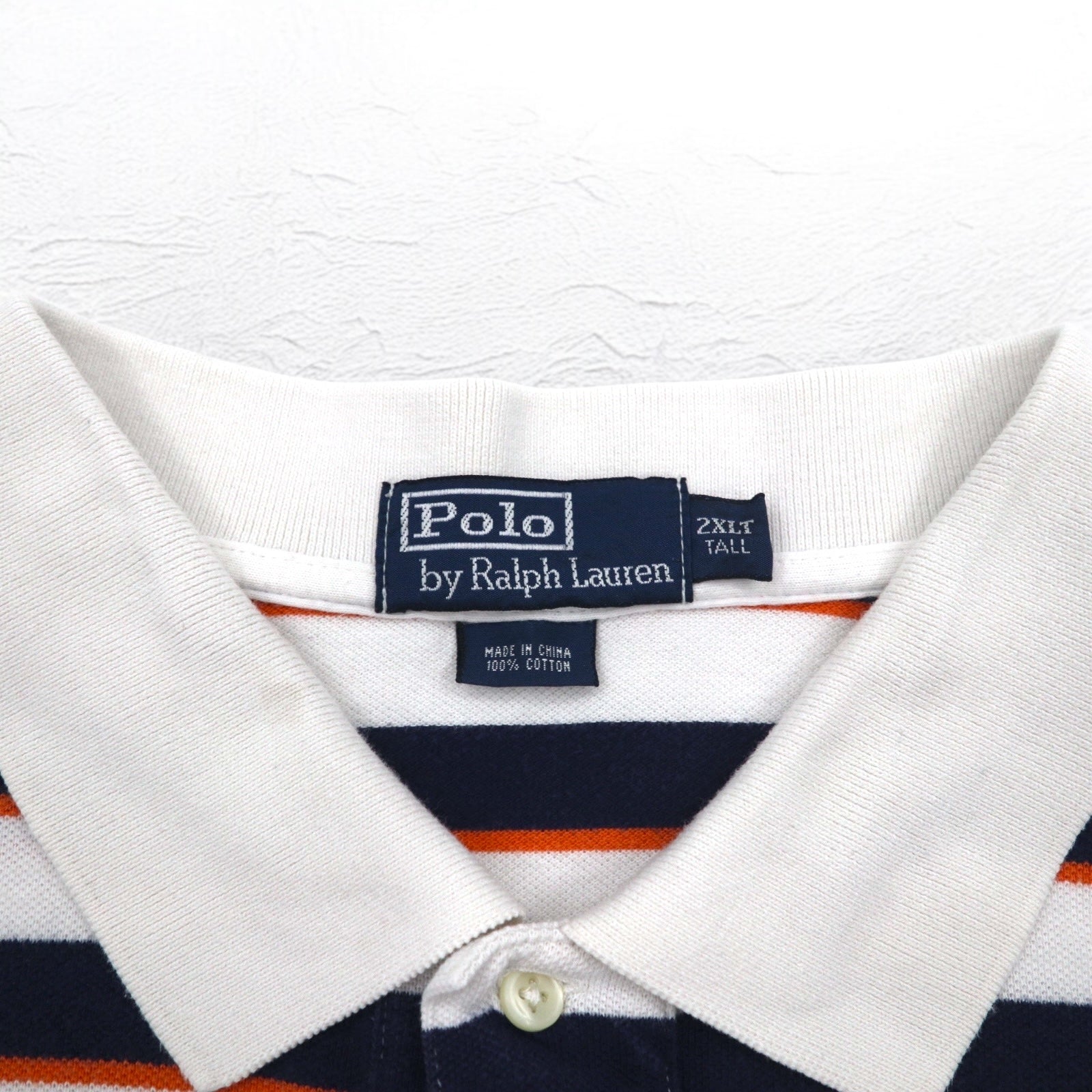 Polo by Ralph Lauren Polo a righe 2XL TALL bianco navy ricamo small pony taglia grande