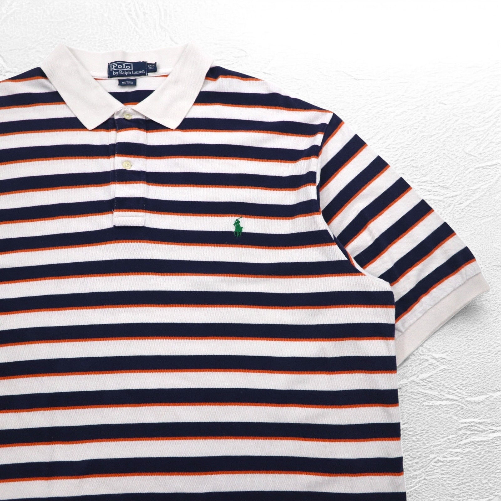 Polo by Ralph Lauren Polo a righe 2XL TALL bianco navy ricamo small pony taglia grande