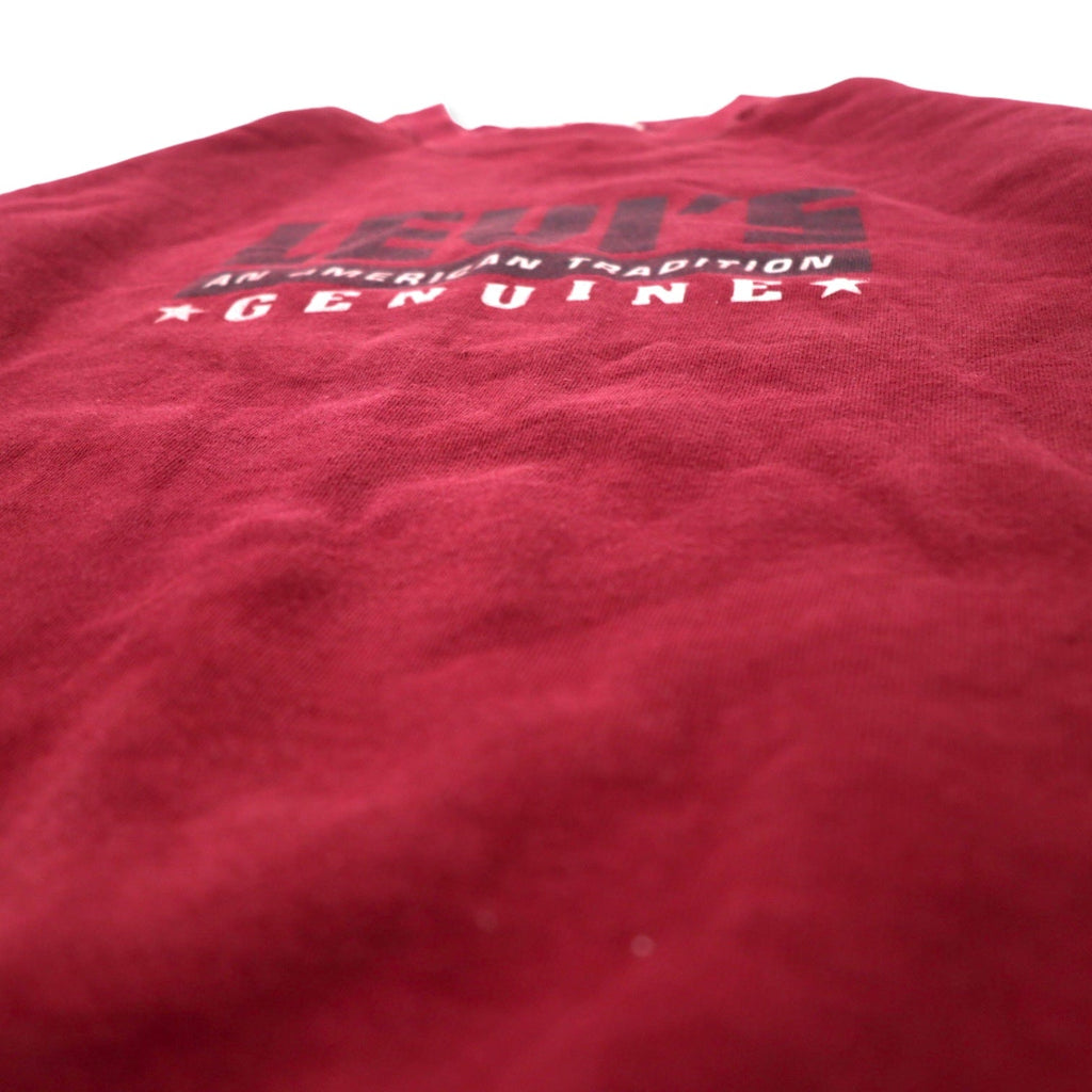 Levi's made in USA anni '90 felpa stampata con logo XL rossa in cotone felpato, taglia oversize