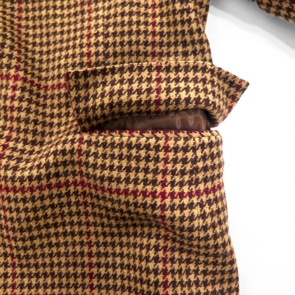 Polo by Ralph Lauren anni '90 Tweed 2B Blazer L Marrone Fantasia Gun Club Check Lana Made in Japan