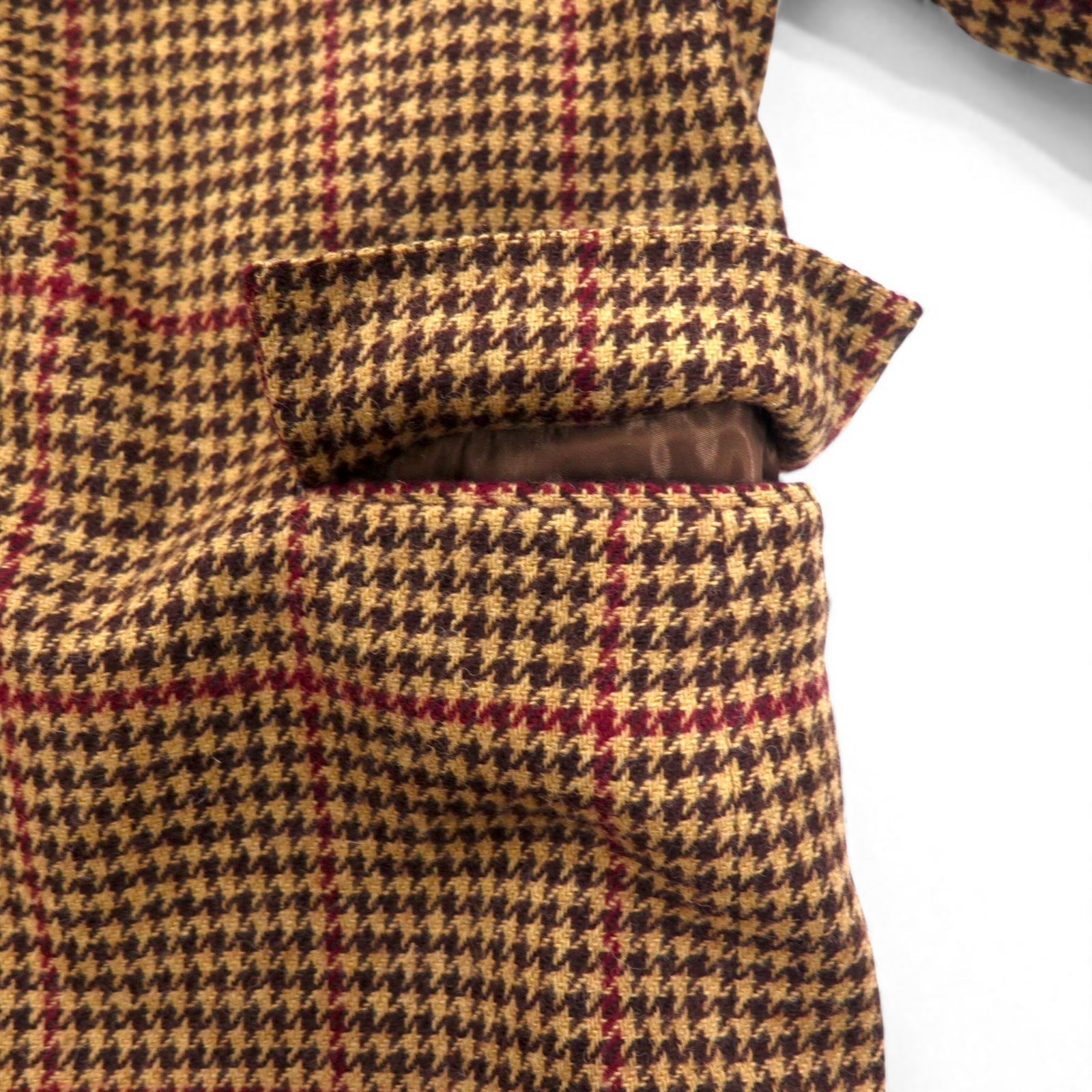 Polo by Ralph Lauren anni '90 Tweed 2B Blazer L Marrone Fantasia Gun Club Check Lana Made in Japan