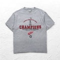 T-shirt Lee SPORT anni '90 NHL stampata taglia L grigia cotone DETROIT RED WINGS