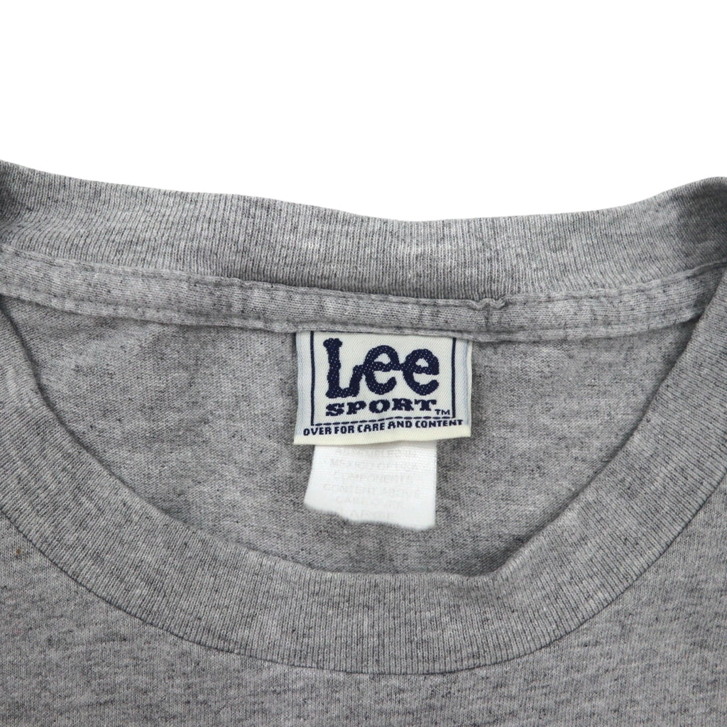 T-shirt Lee SPORT anni '90 NHL stampata taglia L grigia cotone DETROIT RED WINGS