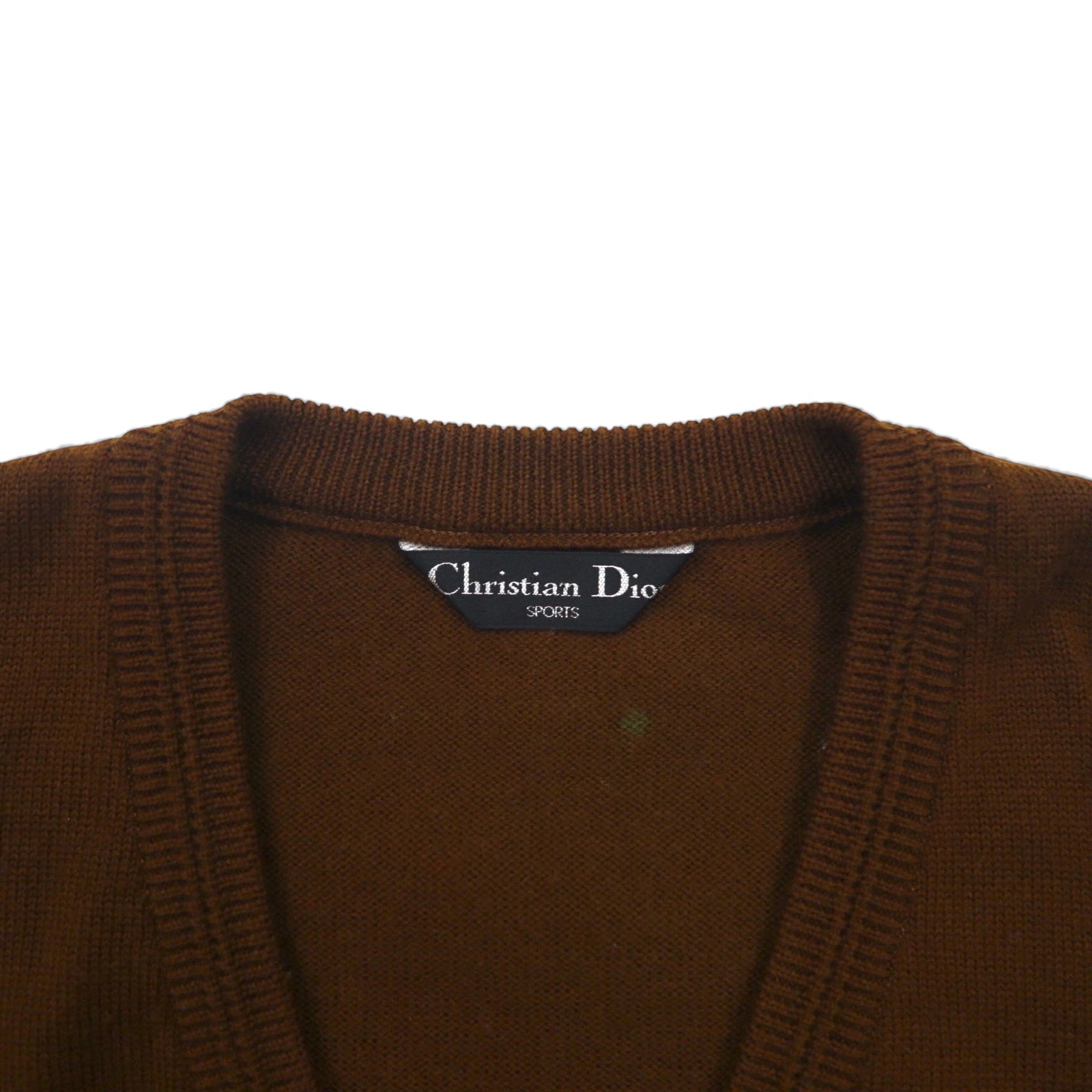 Christian Dior 90年代 Vネック ニット プレッピー セーター M ブラウン SPORTS 日本製