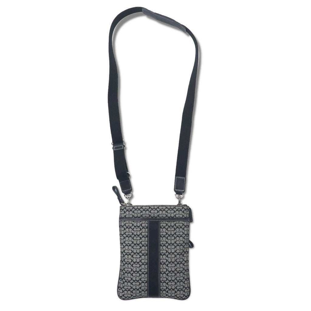 COACH Borsa a tracolla Mini Signature, grigio, tela e pelle