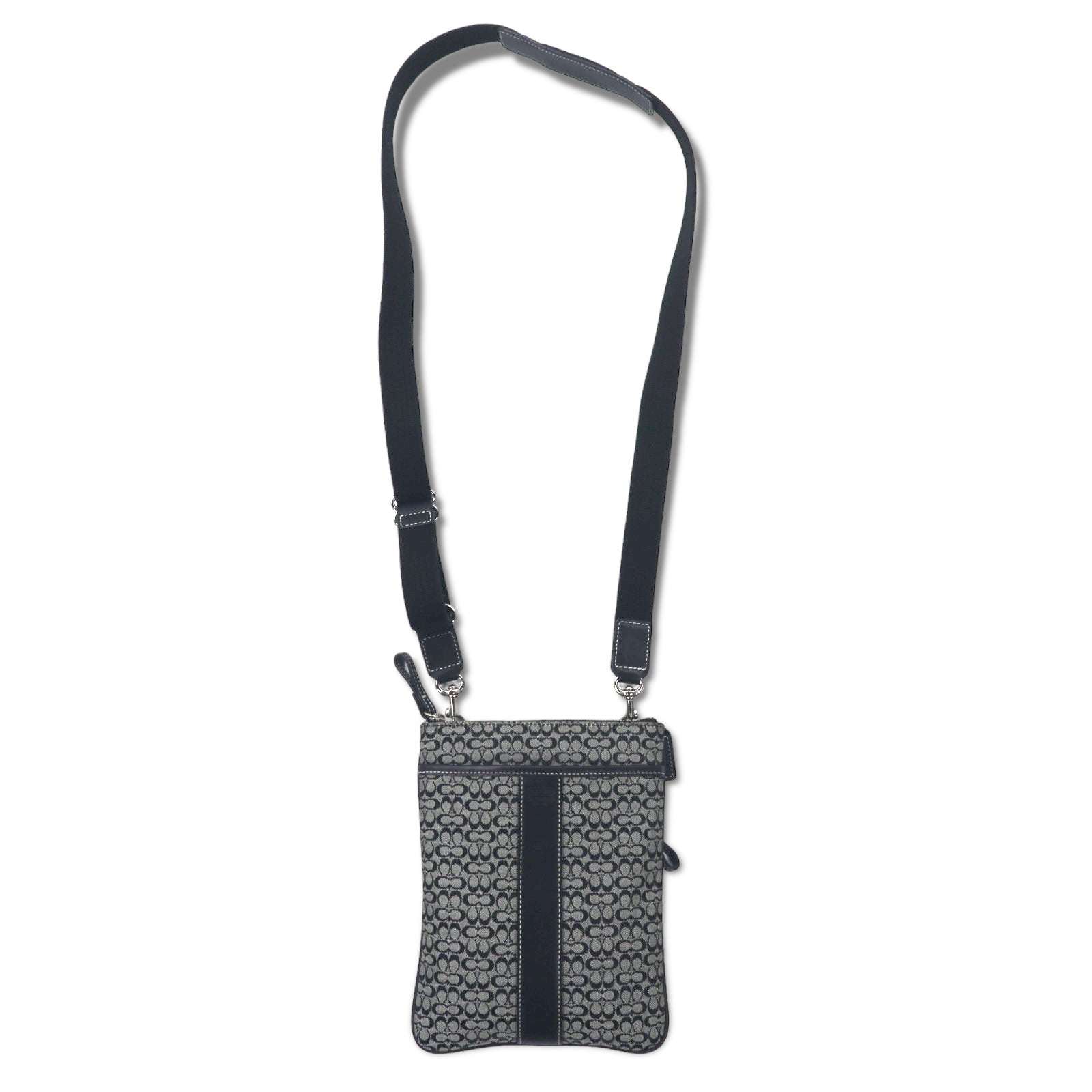 COACH Borsa a tracolla Mini Signature, grigio, tela e pelle