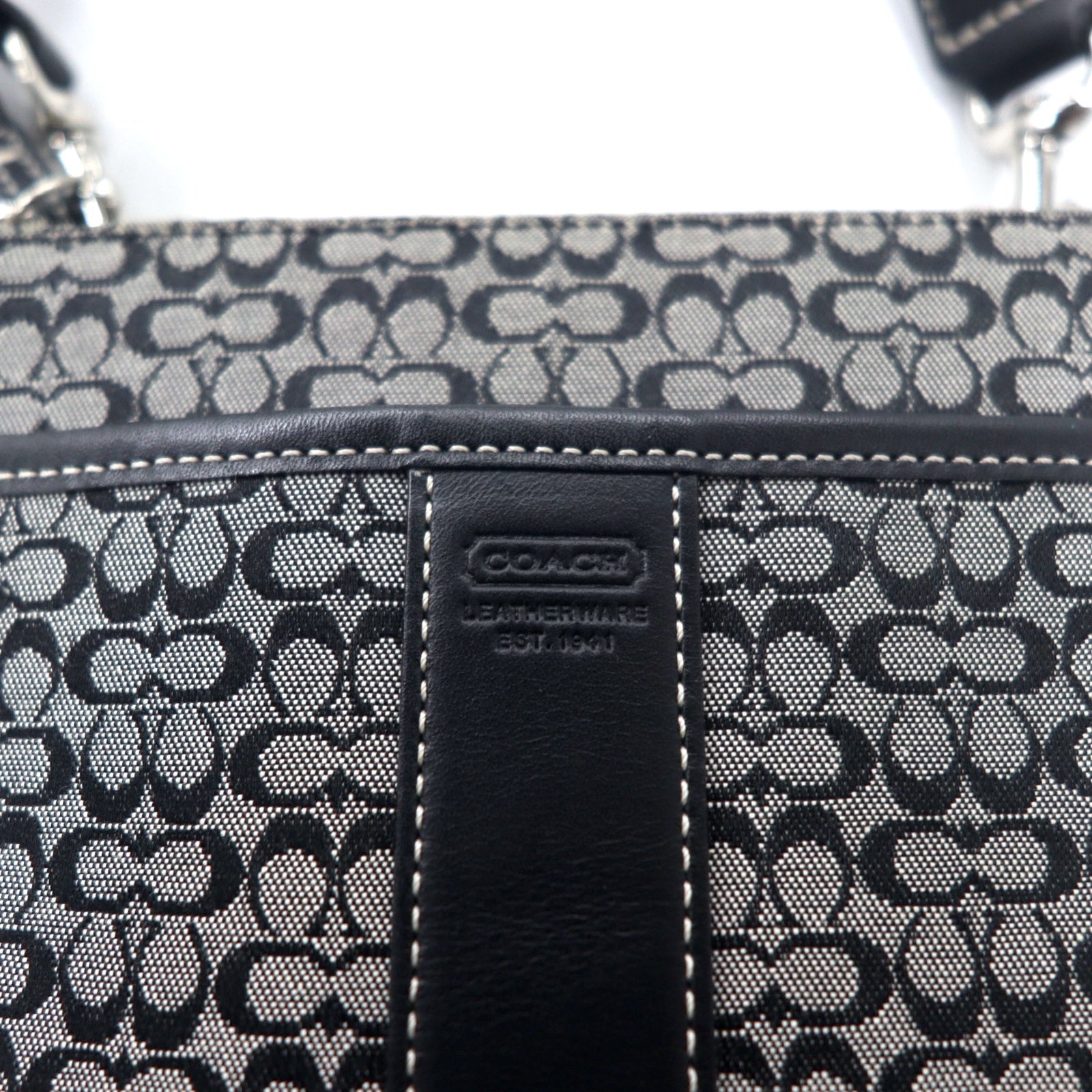 COACH Borsa a tracolla Mini Signature, grigio, tela e pelle
