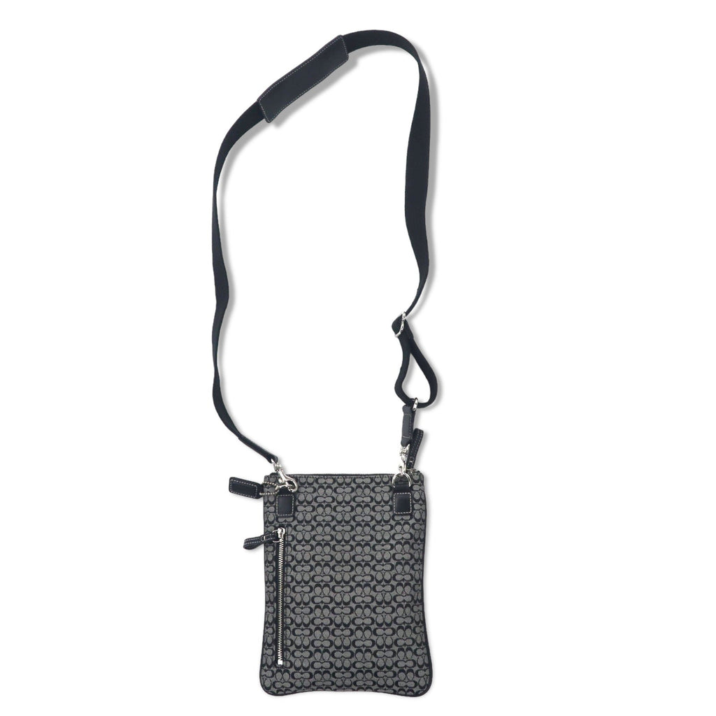 COACH Borsa a tracolla Mini Signature, grigio, tela e pelle