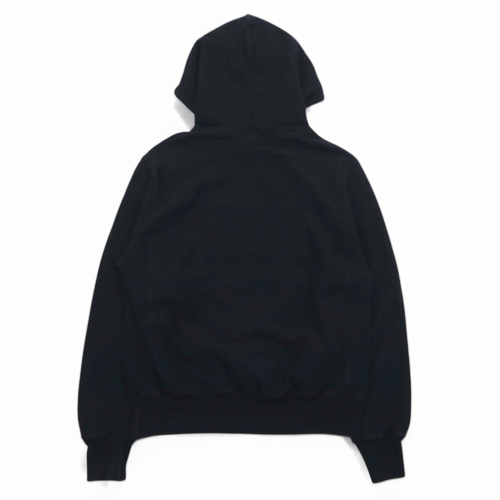 Champion Reverse Weave Felpa con cappuccio pullover L Nera Logo script etichetta blu riedizione fatta in Honduras