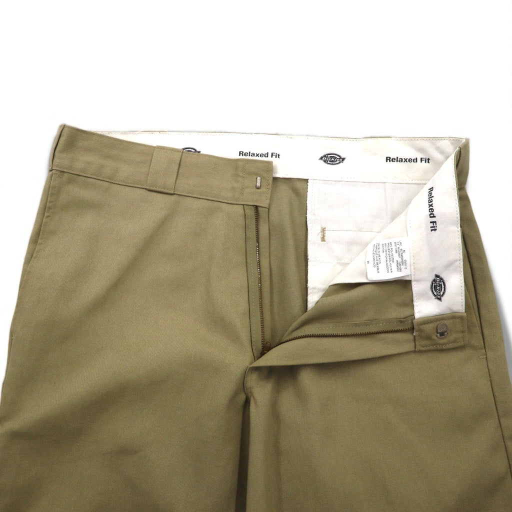 Dickies Relaxed Fit Pantaloncini da lavoro corti L Beige Lunghezza al ginocchio WR640 Made in Messico