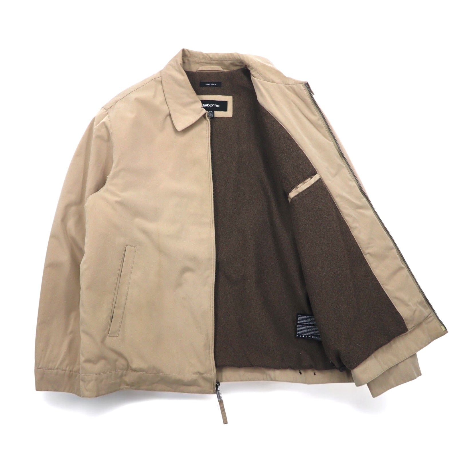 claiborne ポリテック スウィングトップ ハリントンジャケット M ベージュ ポリエステル