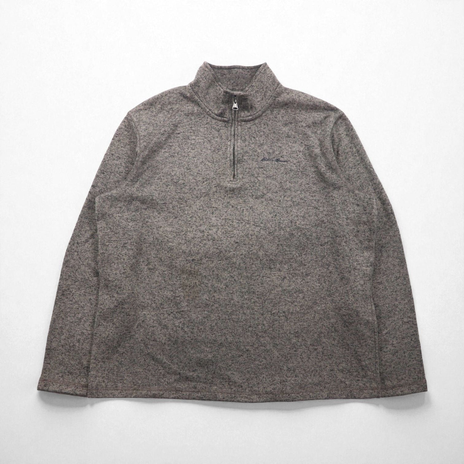 Eddie Bauer ハーフジップ フリースジャケット XL グレー ポリエステル