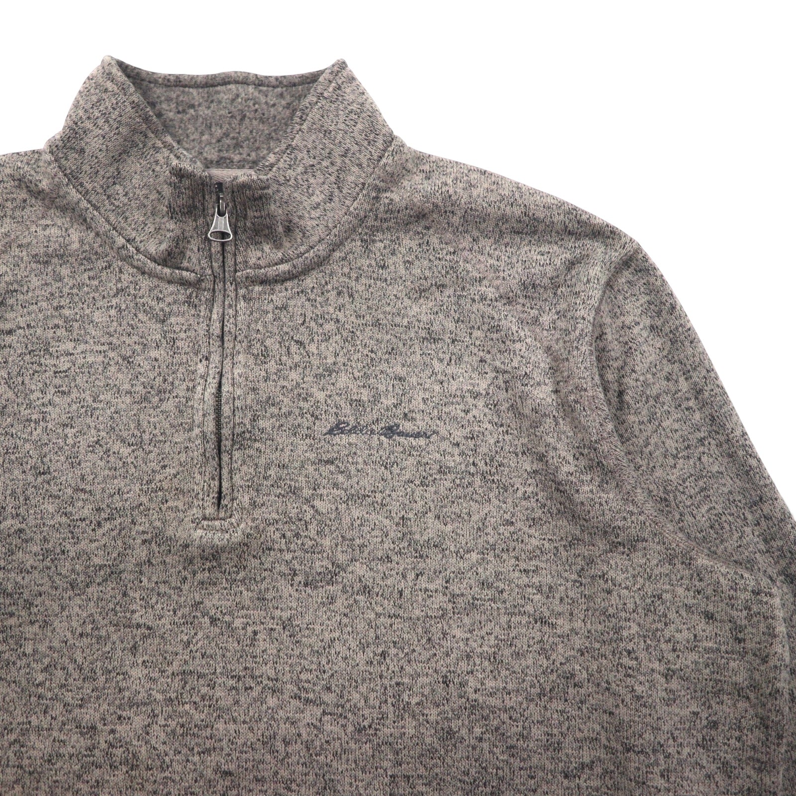 Eddie Bauer ハーフジップ フリースジャケット XL グレー ポリエステル