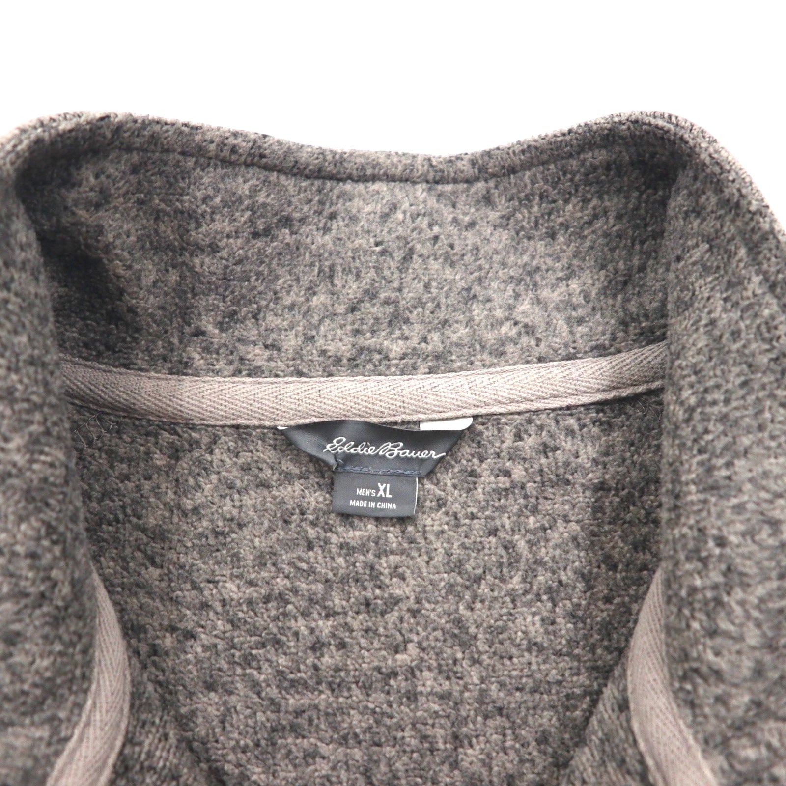 Eddie Bauer ハーフジップ フリースジャケット XL グレー ポリエステル