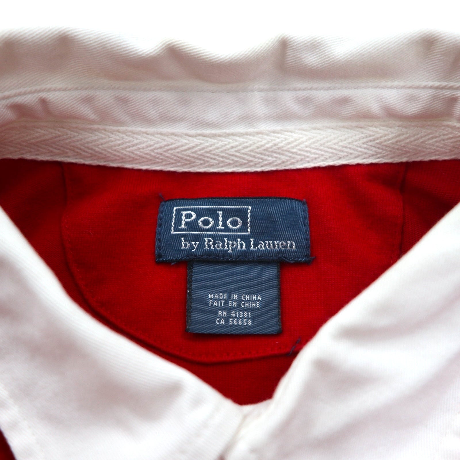 Polo by Ralph Lauren ビッグポニー刺繍 ラガーシャツ S レッド コットン 星条旗
