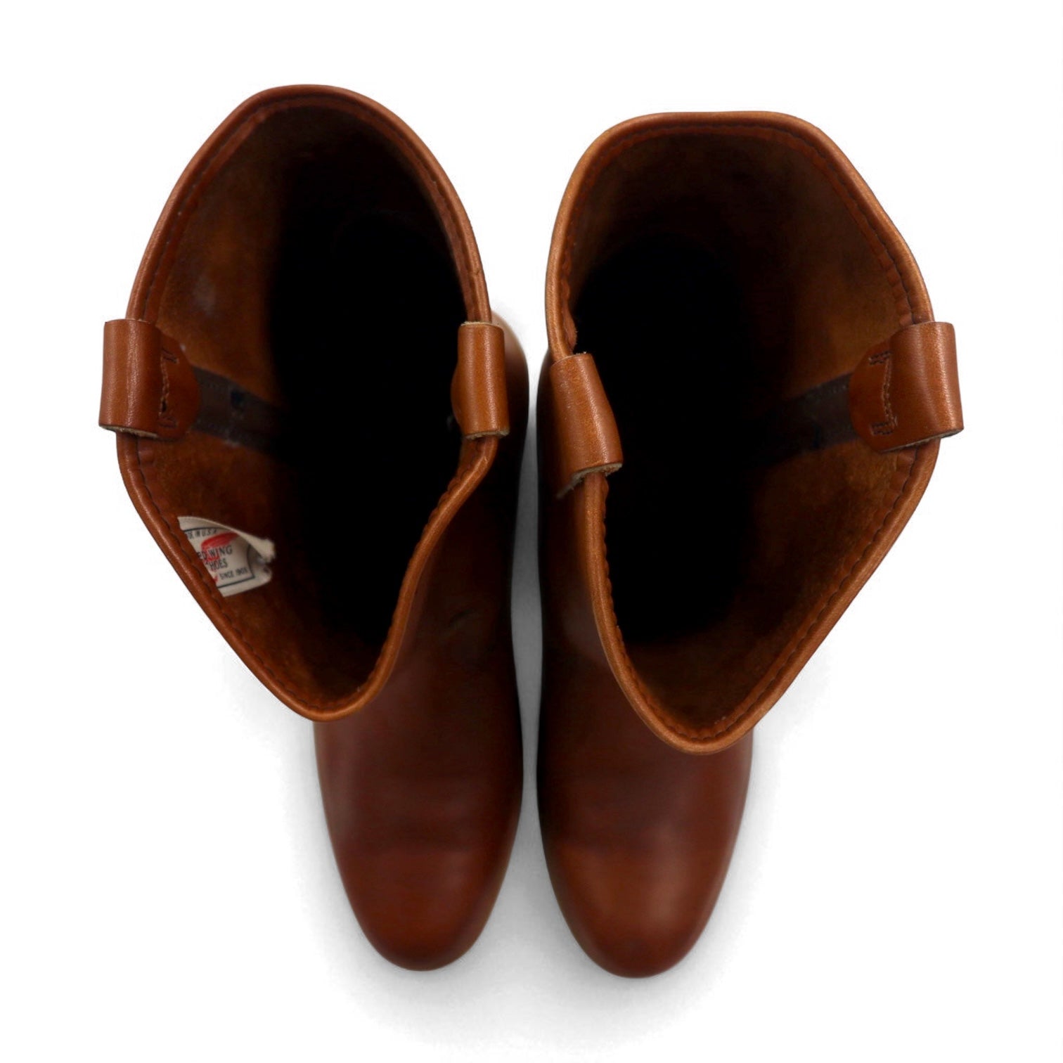 REDWING 1987 USA 80s Stivali PECOS 11 pollici 30cm Marrone Pelle 1155 Etichetta con ala stampata Etichetta con ala verticale