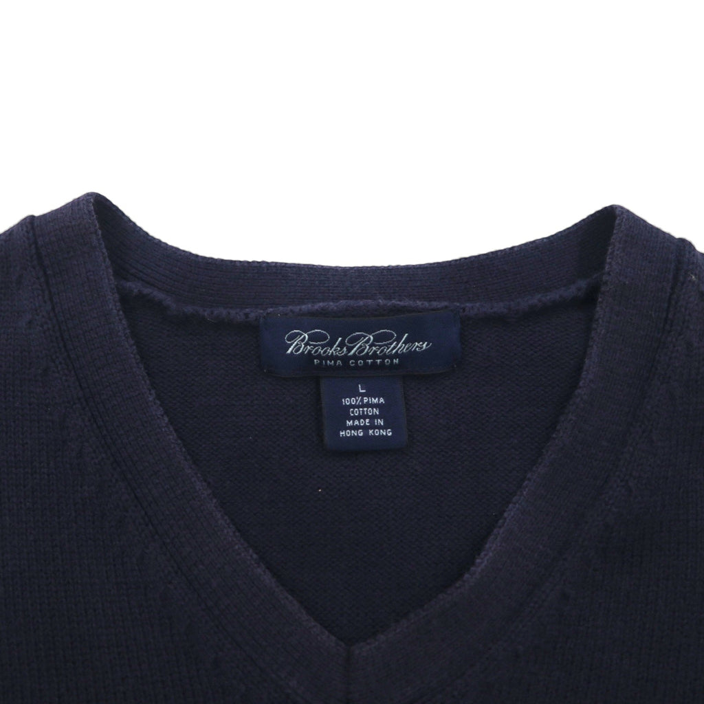 Brooks Brothers Vネック ピマコットン ニット セーター L ネイビー