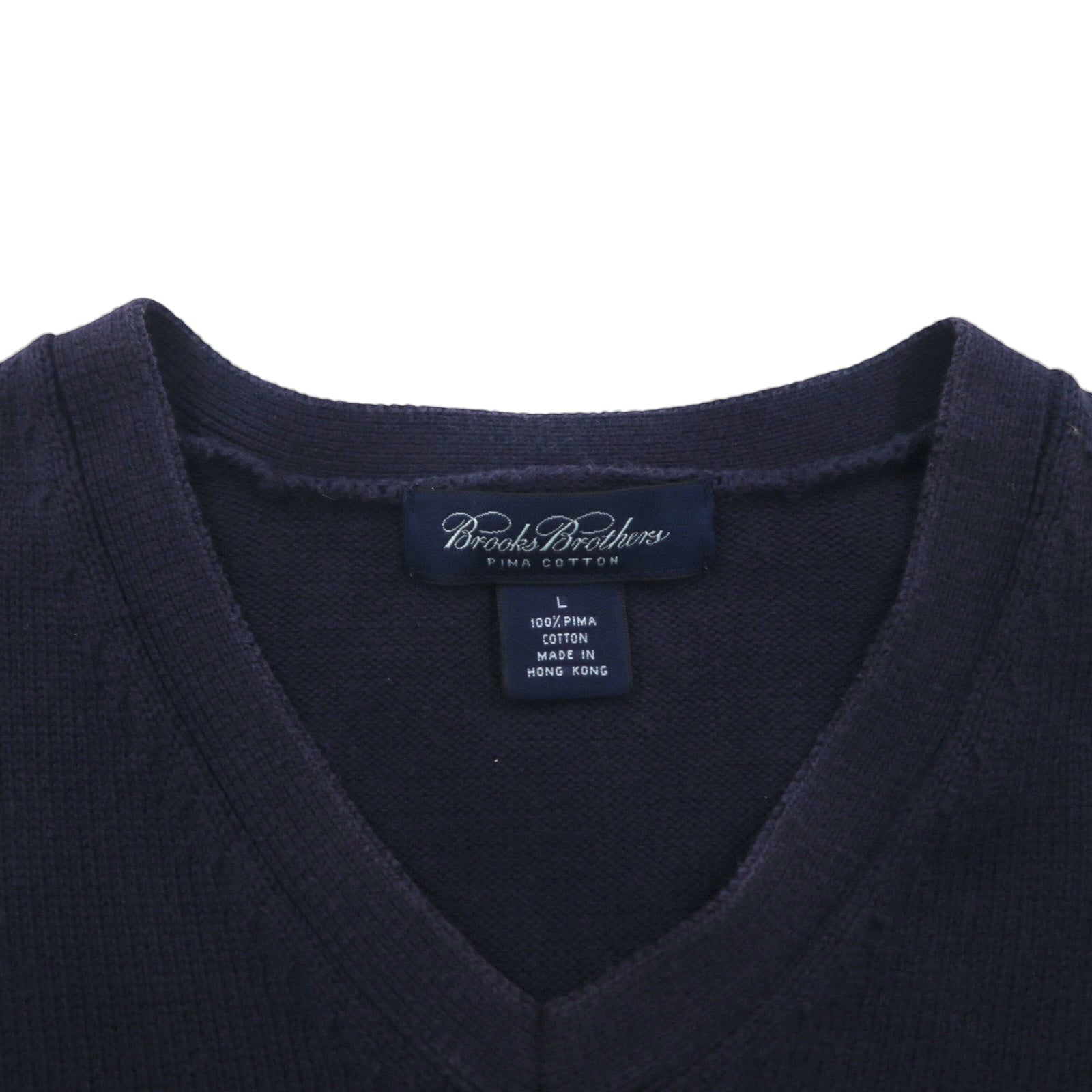Brooks Brothers Vネック ピマコットン ニット セーター L ネイビー