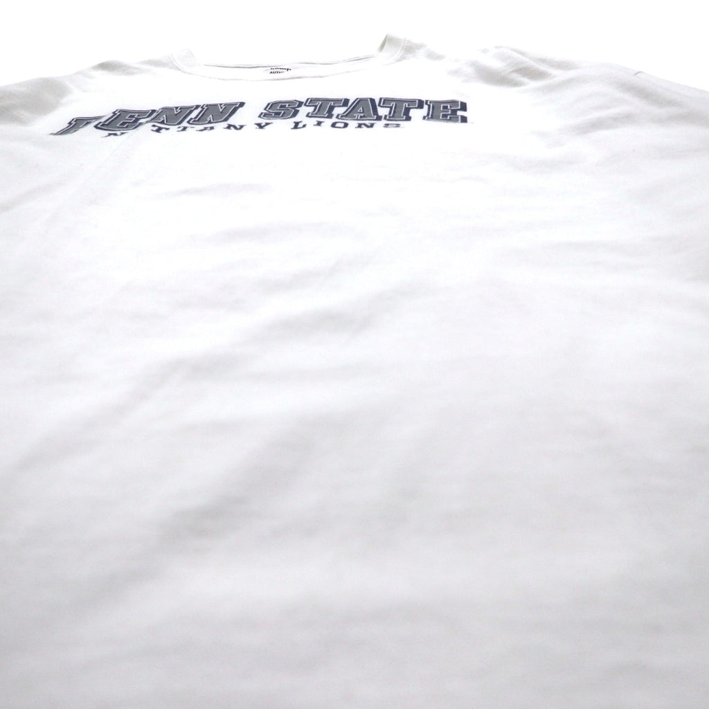 Champion カレッジプリント ロングスリーブ Tシャツ ロンT 4XL ホワイト PENN STATE ビッグサイズ ニカラグア製