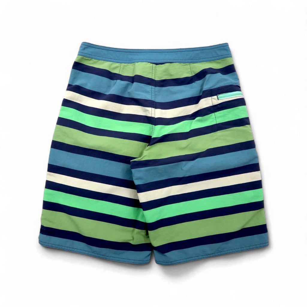 patagonia Wavefarer Boardshorts Pantaloncini S Blu Navy Verde a righe Nylon 67817