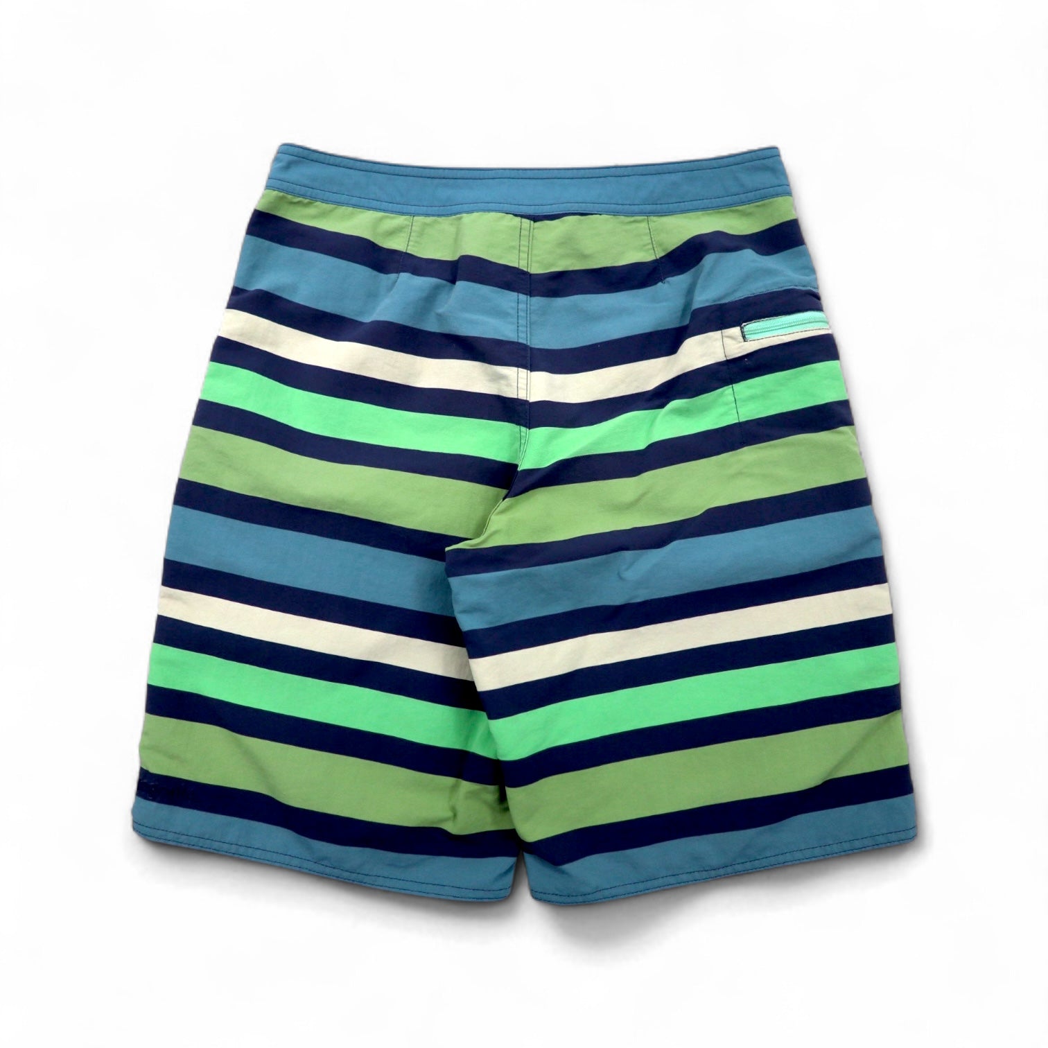patagonia Wavefarer Boardshorts Pantaloncini S Blu Navy Verde a righe Nylon 67817