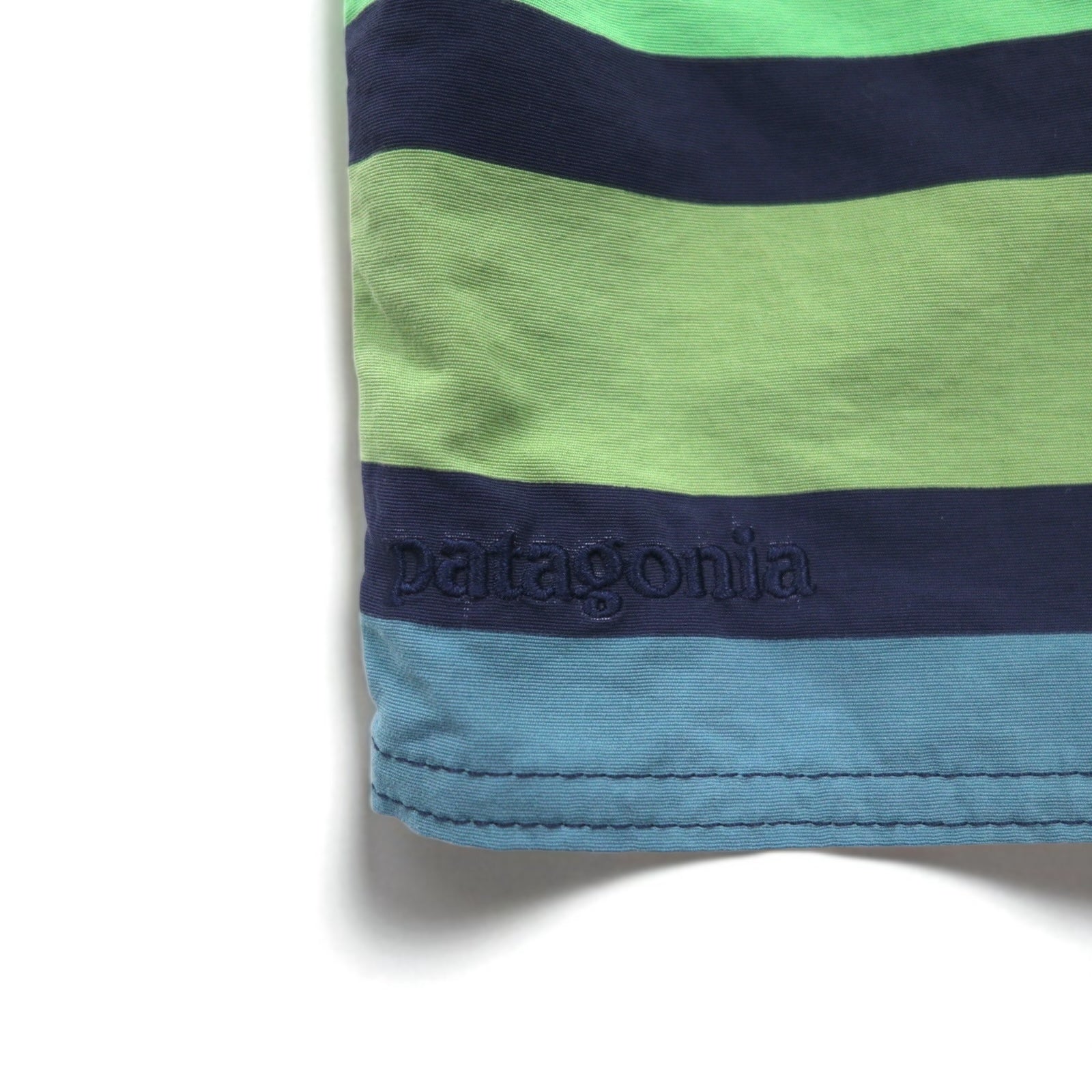 patagonia Wavefarer Boardshorts Pantaloncini S Blu Navy Verde a righe Nylon 67817